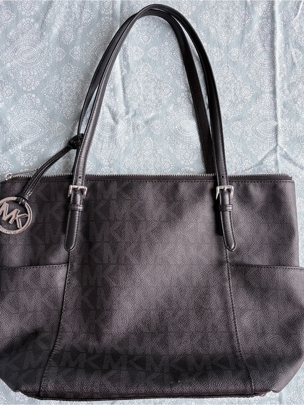 Michael Kors Black MK Logo Jet Set Purse